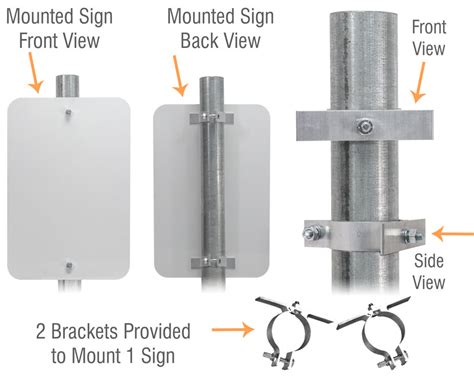 metal sign post brackets|side mount sign bracket.